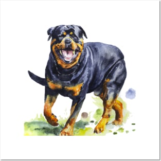 Rottweiler Watercolor - Gift For Dog Lovers Posters and Art